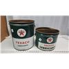 Image 3 : Pair of Texaco oil pails - 25lbs & 35lbs