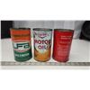 Image 3 : 3 assorted oil cans - Shell, Co-op and UFA