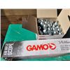 Image 2 : Gamo air rifle scope (new in box), 23 C02 cylinders, metal gun rack, 2 bags of 500 .177 pellets