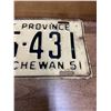 Image 3 : 1951 Saskatchewan farm license plate