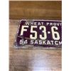 Image 2 : 1954 Saskatchewan farm license plate