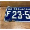 Image 2 : 1962 Saskatchewan farm license plate
