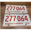 Image 1 : Pair of 1971 Saskatchewan license plates