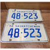 Image 1 : Pair of 1972 Saskatchewan license plates
