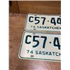 Image 2 : Pair of 1974 Saskatchewan license plates