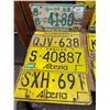 Image 2 : 11 License plates - 10 Alberta - 3 are pairs and 1 - 1968 Idaho