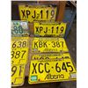 Image 3 : 11 License plates - 10 Alberta - 3 are pairs and 1 - 1968 Idaho