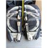 Image 3 : Lot of Hockey Equipment: Helmet with wire guard, knee pads, padded shorts