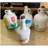 Image 1 : 4 Old Hand Painted Wine Jugs