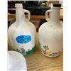 Image 4 : 4 Old Hand Painted Wine Jugs