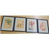 Image 1 : set of 4 wooden Asian style pictures - 15.5"x11.5"