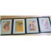 Image 1 : set of 4 wooden Asian style pictures - 15.5"x11.5"