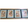 Image 1 : set of 4 wooden Asian style pictures - 15.5"x11.5"
