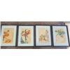 Image 1 : set of 4 wooden Asian style pictures - 15.5"x11.5"