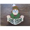 Image 1 : wooden "gone fishing" sign