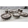 Image 2 : J&G Meakin "Romantic England" dish set - beautiful brown pictured dishes