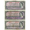Image 1 : Lot of three (3) Canadian ten dollar $10.00 bills - 1954