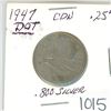 Image 1 : 1947 dot 25¢ quarter .800 silver