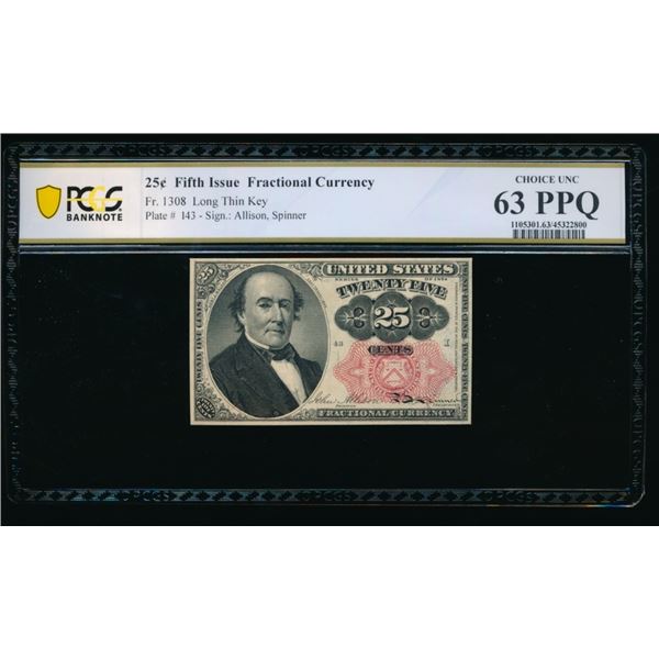 25 Cent Fifth Issue Fractional PCGS 63PPQ