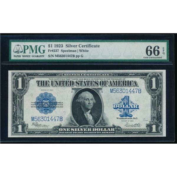 1923 $1 Silver Certificate PMG 66EPQ