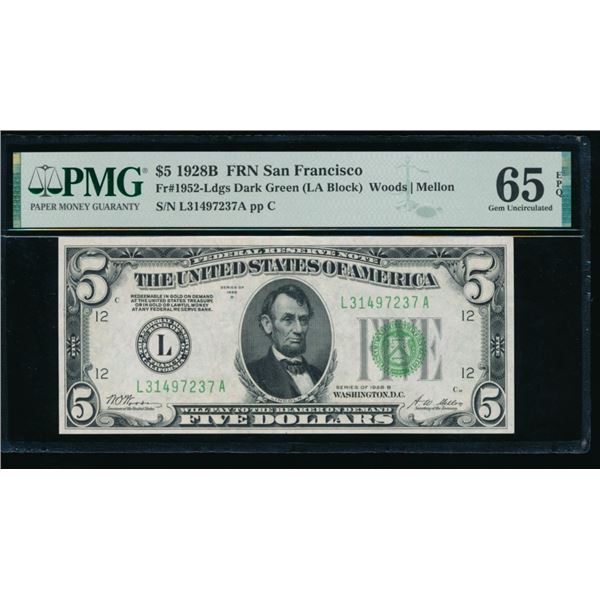 1928B $5 San Francisco FRN PMG 65EPQ
