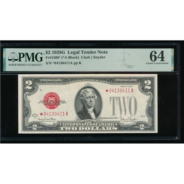 1928G $2 STAR Legal Tender Note PMG 64