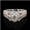 Image 1 : 0.77 ctw CENTER Diamond Platinum Ring (1.51 ctw Diamonds)