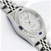 Image 6 : Rolex Quickset Gray Roman Diamond & Sapphire Datejust Wristwatch 26MM