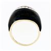 Image 8 : Vintage 18k Yellow Gold Diamond Wide Eye Shaped Black Enamel Dome Cocktail Ring