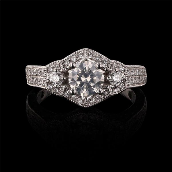0.77 ctw SI2 CLARITY CENTER Diamond Platinum Ring (1.62 ctw Diamonds) EGL USA CE