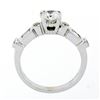Image 8 : Vintage 18k White Gold 1.27 ctw Round & Baguette Diamond Solitaire Engagement Ri