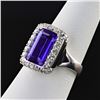 Image 2 : 4.57 ctw Tanzanite and 0.77 ctw Diamond 18K White Gold Ring