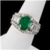 Image 3 : 2.34 ctw Emerald and 0.64 ctw Diamond 14K White Gold Ring