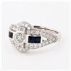 Image 2 : 0.34 ctw Diamond and 0.69 ctw Blue Sapphire Platinum Ring (0.94 ctw Diamonds)