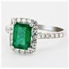Image 2 : 1.54 ctw Emerald and 0.48 ctw Diamond Platinum Ring