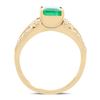 Image 4 : 1.43 ctw Emerald and 0.38 ctw Diamond 18K Yellow Gold Ring