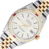 Image 1 : Rolex Mens Two Tone Silver Index And Diamond Ruby Datejust 36MM