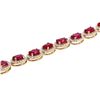Image 2 : 26.62 ctw Ruby and 5.01 ctw Diamond 14K Yellow Gold Necklace