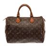 Image 1 : Louis Vuitton Brown Monogram Canvas Leather Speedy 30 Satchel Bag