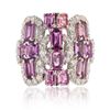 Image 1 : 3.14 ctw UNHEATED Pink Sapphire and 1.24 ctw Diamond 18K White Gold Ring