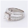 Image 2 : 1.62 ctw SI3 CLARITY CENTER Diamond 18K White Gold Ring (2.24 ctw Diamonds)