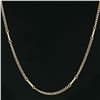 Image 5 : Antique 14K Gold 25" Long Curb Cuban Textured Station Bar Chain Necklace Ca 1920