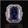 Image 1 : 16.49 ctw Tanzanite and 2.81 ctw Diamond 18KT White Gold Ring (GIA CERTIFIED)