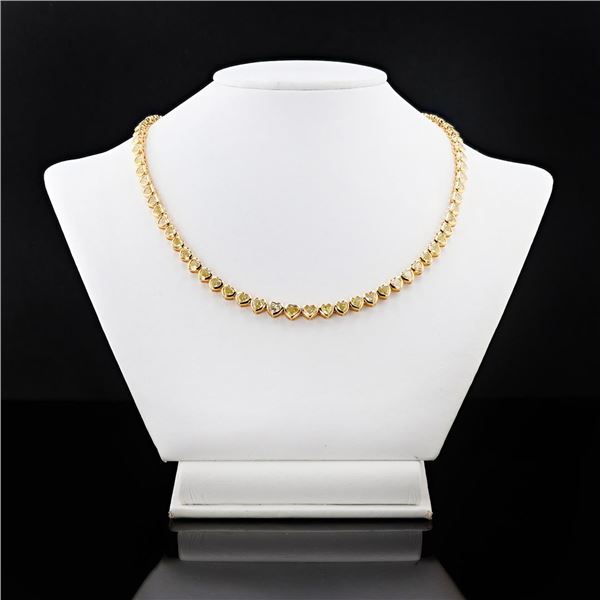 14.92 ctw Heart-Shaped Diamond 18K Yellow Gold Necklace