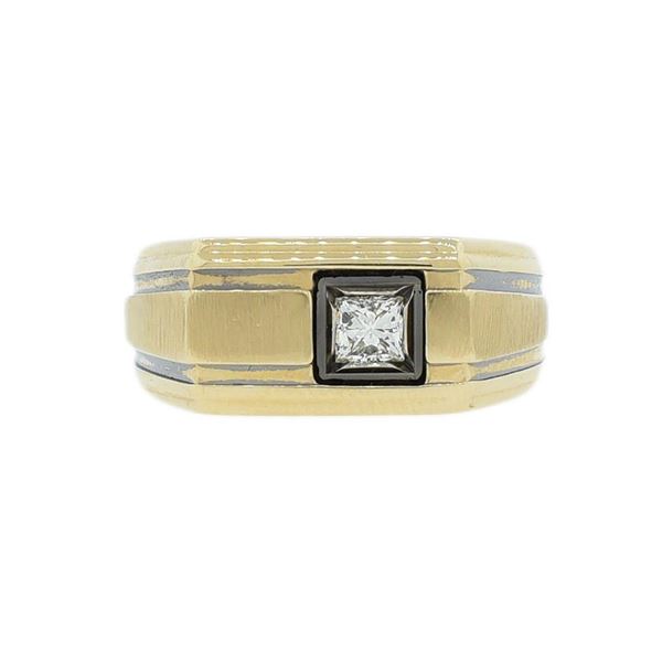0.2 ctw VS1 CLARITY Princess Cut Diamond 14K Yellow and White Gold Ring