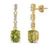Image 2 : 2.80 ctw Oval Peridot and 0.40 ctw White Topaz Earrings