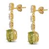 Image 3 : 2.80 ctw Oval Peridot and 0.40 ctw White Topaz Earrings