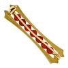 Image 3 : Vintage Italian Faceted 18K Yellow Gold Round Ox Blood Coral Bead Bar Pin Brooch
