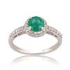 Image 1 : 0.68 ctw Emerald and 0.38 ctw Diamond 14K White Gold Ring