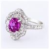 Image 2 : 1.60 ctw Pink Sapphire and 0.77 ctw Diamond 14K White Gold Ring